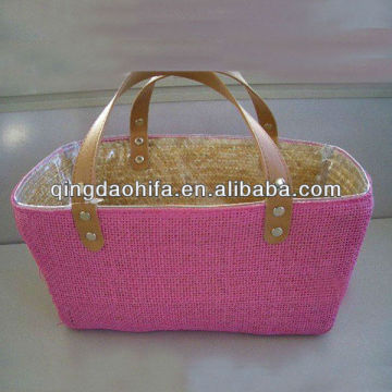 HIFA Wheat Straw Basket Beach Bag