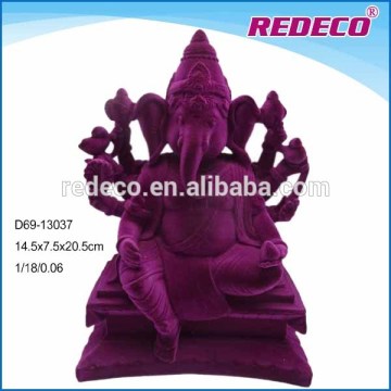 Home decorative resin flocking Ganesha statue