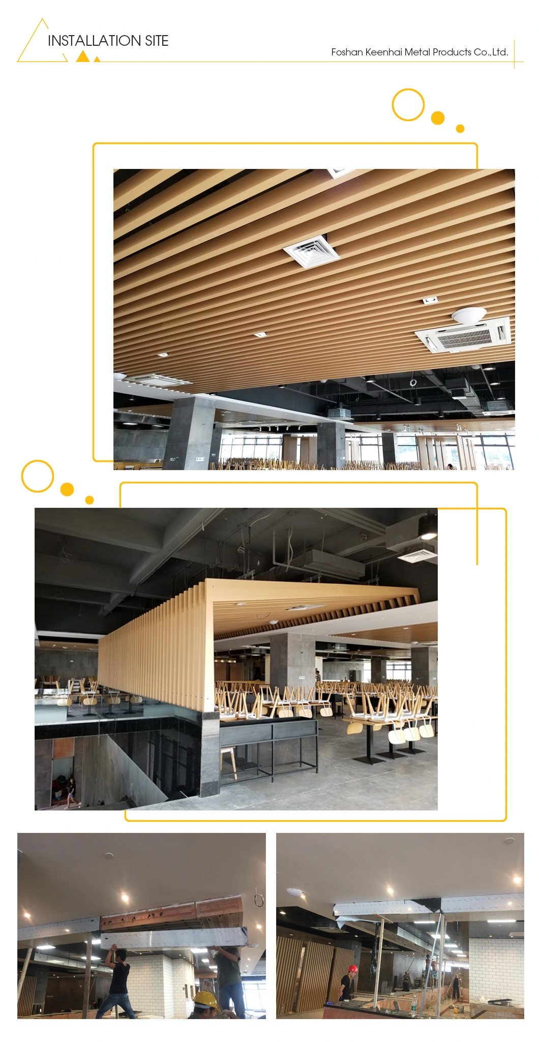 Acoustic Profile U Shape Suspended Metal Aluminium Ceiling (KH-MC-U2)