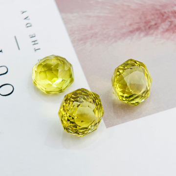 Natural Lemon Quartz Rose Cut Octagonal Faceted Gemstones