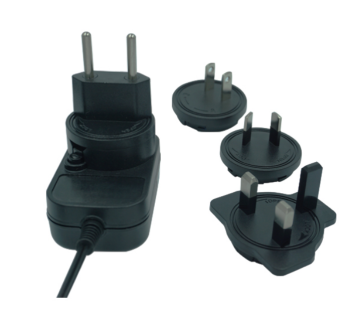 Wall Power Adapter with Interchangeable Plugs