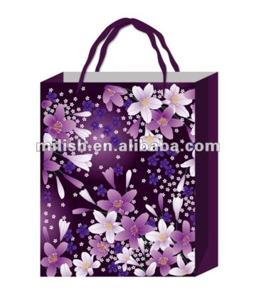 flower paper gift bag with ribbon handle