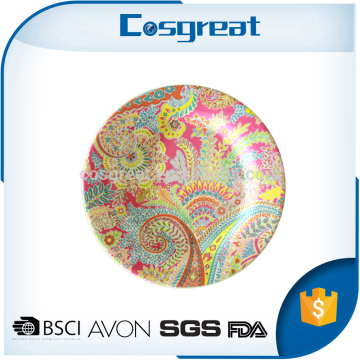 Round red melamine pie serving plate