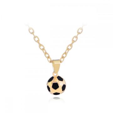 Sport Jewelry Stainless Steel Soccer Necklace for Men and Women Football Charm Pendant with Chain