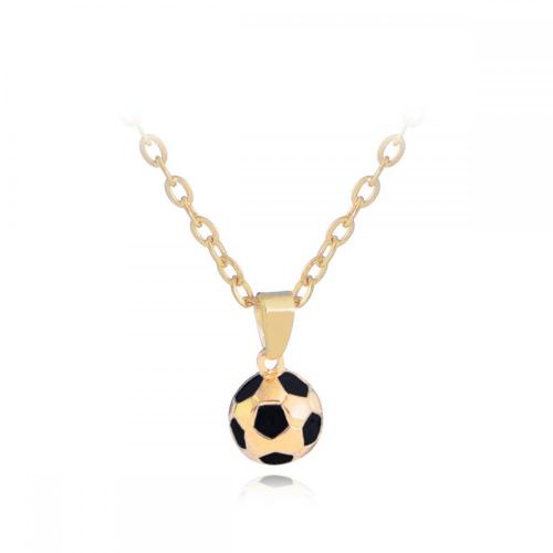 Sport Jewelry Stainless Steel Soccer Necklace for Men and Women Football Charm Pendant with Chain