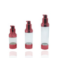 bouteille airless de pulvérisation de pompe en plastique transparent rouge cosmétique