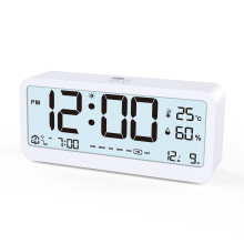 12/24H Digital Alarm Clock with Temperature, Date, Night Mode, and Voice Control