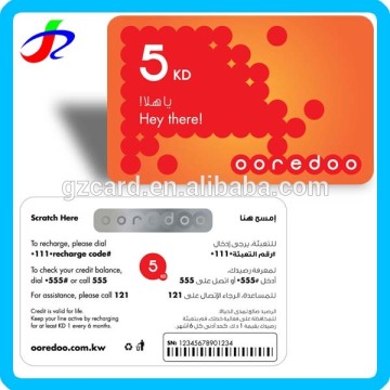 Best price Pin Number scratch card printing / scratch off card / telecom use calling card