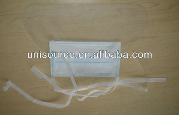 face mask with eye shield, face mask with PET protection shield