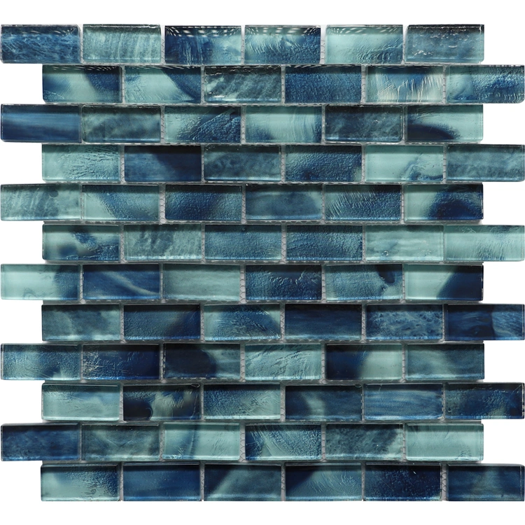 Pools Tile Supplier Factory Price Blue Swimming Pool Crystal Glass Mosaic Tile