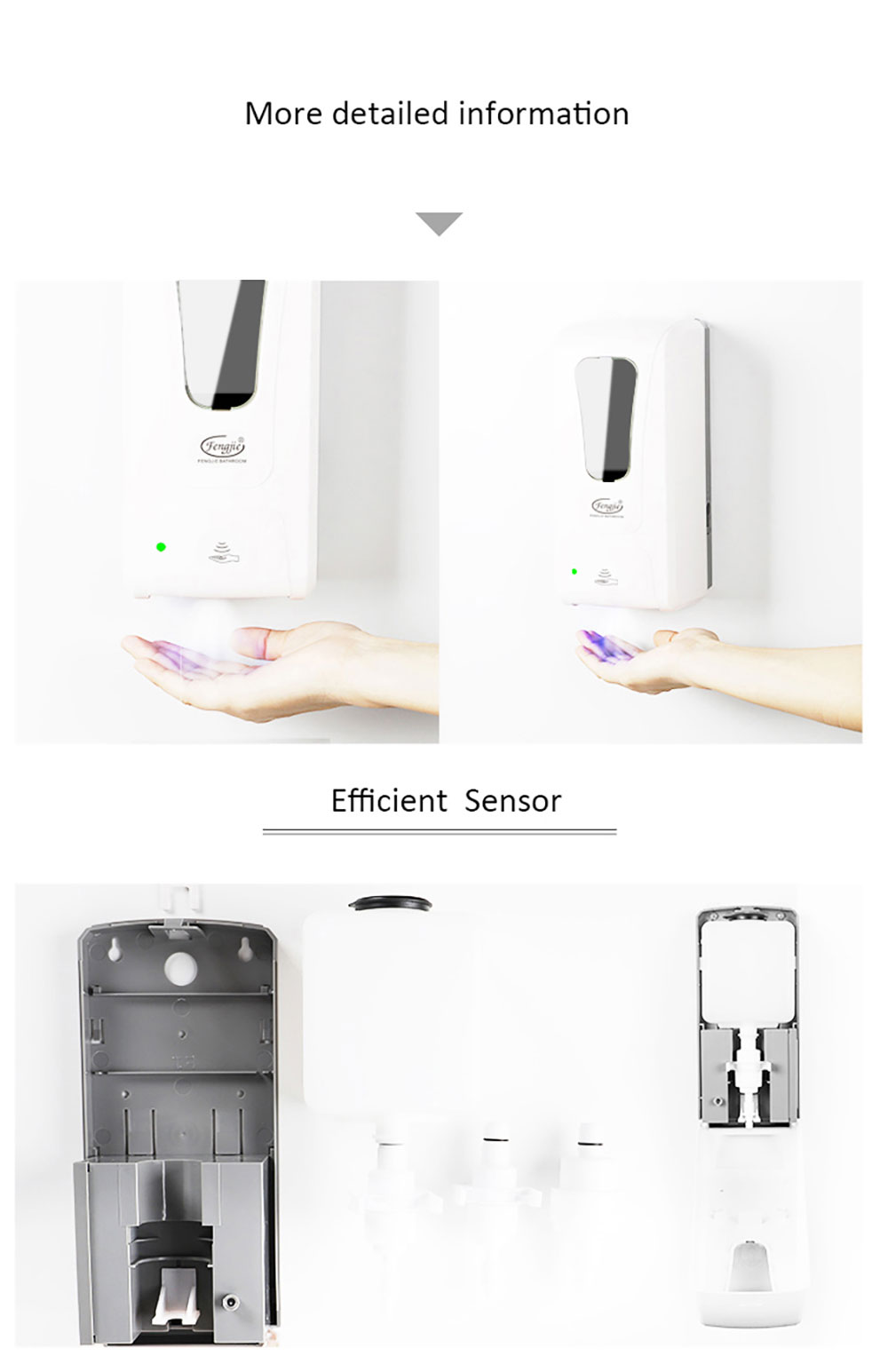 Automatic standing soap dispenser for hotel bathroom guestroom public place liquid foam and spray soap dispenser