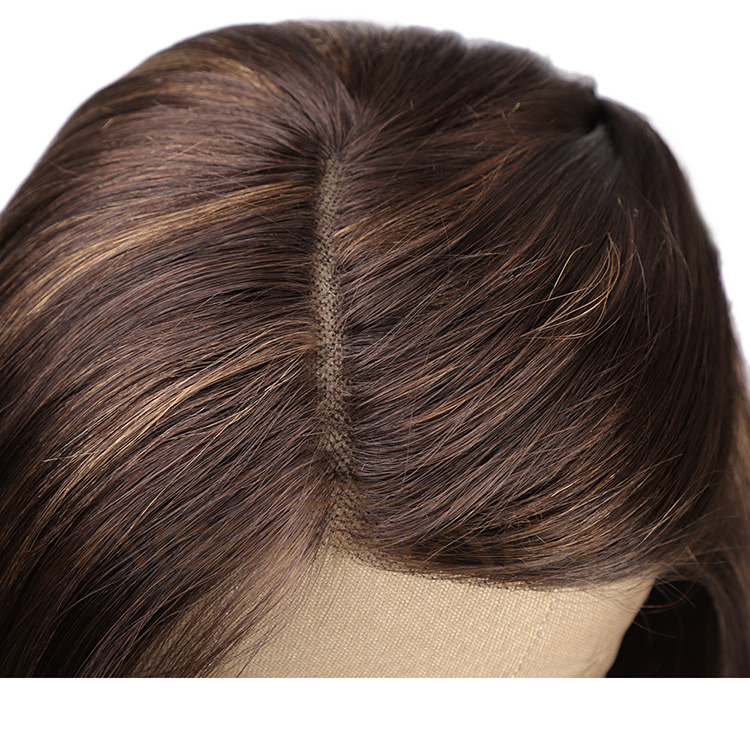 Aisi Hair Cheap Medium Long Mixed Brown Swiss Lace Wig Natural Straight Brazilian Human Hair Lace Frontal Wigs For Black Women