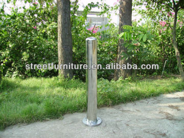 Road safety product,high quality stainless steel pipe bollard,road parking bollard