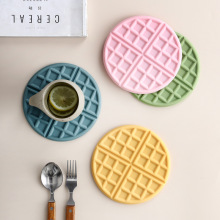 Creative Waffle Silicone Pan Mat: Dinner Plate Mat, Ironing Household Round Biscuit-Shaped Silicone Mat