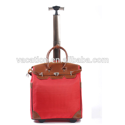 vintage lady leather travel computer bag