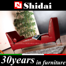 520 Modern red solid wood pu relaxing sofa chair