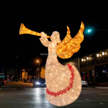 3D Lighted Wire Frame Angel Sculpture for Garden Christmas Illumination