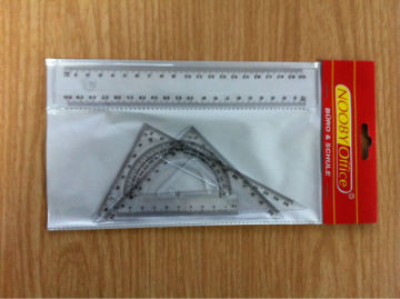 20cm plastic ruler triangle protractor set