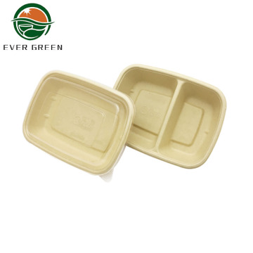 Degradable 2 Compartment Lunch Box Wholesale Packing Boxes