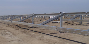 Photo voltaic brackets and screw pile