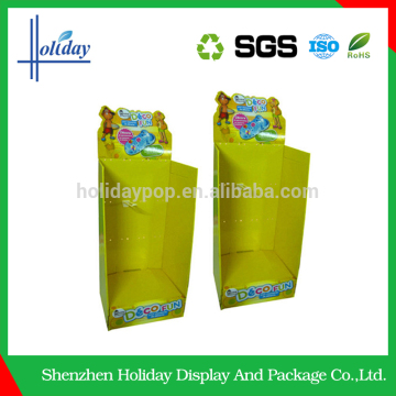 recycled waterproof cardboard display rack with hook for haning items