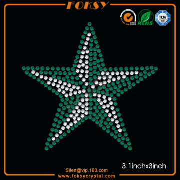 Green Star hot fix stone designs