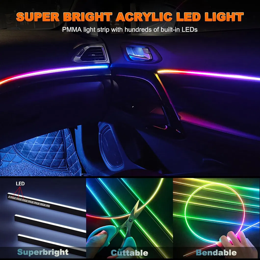 Vibrant LED Neon Light Strip Kit for Car Ambiance
