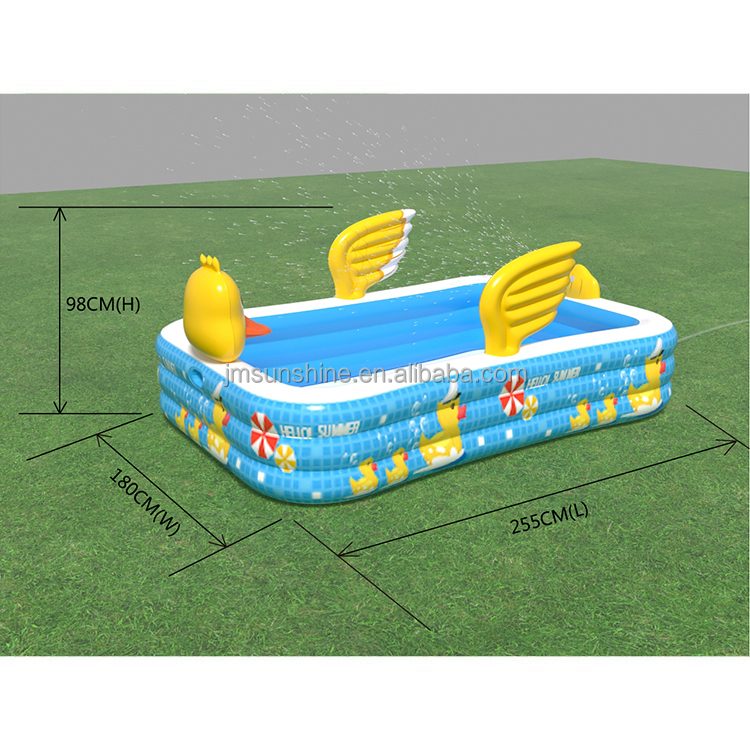 2022 New Splash yellow duck inflatable swimming pool_3