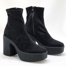 2022 New Black High-heeled Suede Ankle Boots for Winter