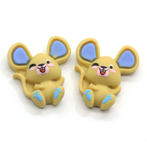 Super Leuke Twee Maten Miniatuur Plat Hars Muis Charms Kawaii Ambachten Hot Selling Slijm Maken Accessoires