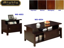 2PCS Sliding Door Chest Storage Coffee Tables With Storage