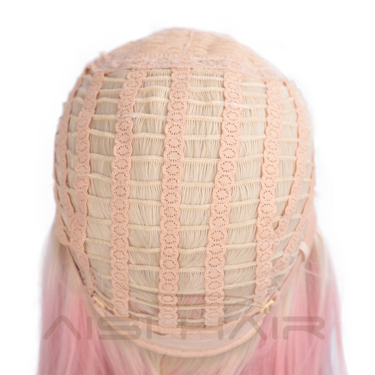 Vendors Short Straight Ombre Blonde Pink High Quality Heat Resistant Short Synthetic Wigs For Black Women