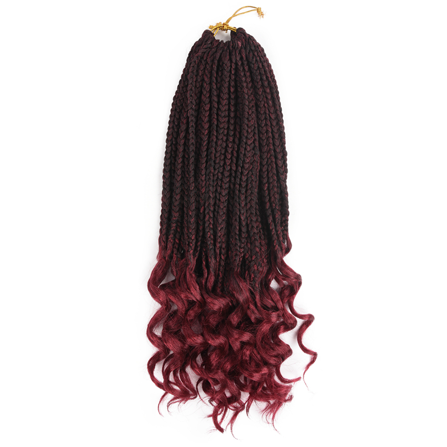 18 Inch Popular Curly End 3D Split Twist 100% Synthetic Hair Box Braid Crochet