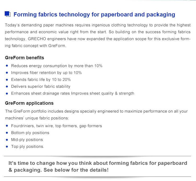 Paper Machine Polyester Paper Making Three Layer Forming Wire Forming Filter Cloth