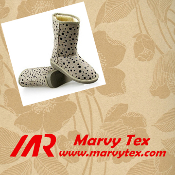 lady fashion shoe print suede fabric