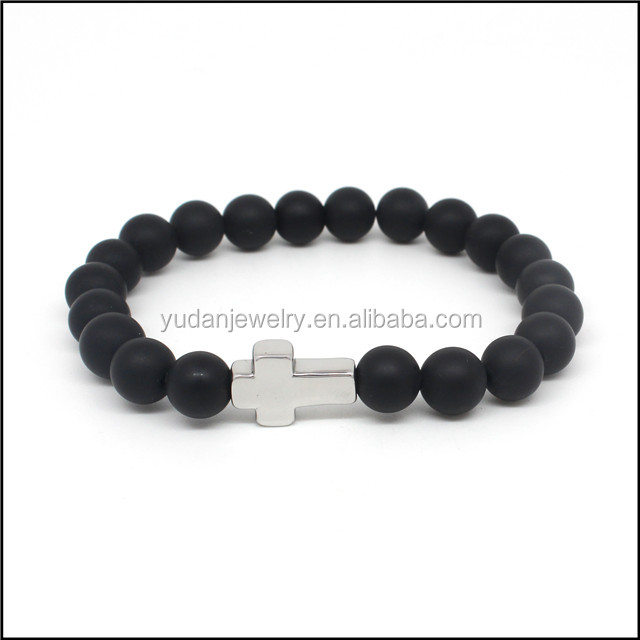 Yudan Jewelry Mens Jewelry Cross religious bead bracelets