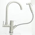 Brass single handle chrome kitchen sink faucet