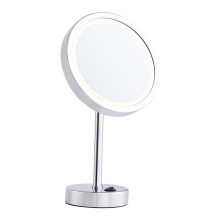 Round single side lighted table mirror