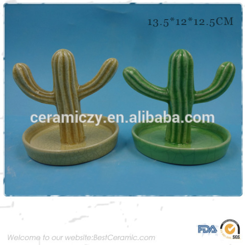 Ceramic cactus ring holder