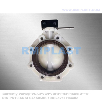 PVDF Butterfly Valve Lug Type DIN PN10 ANSI CL150