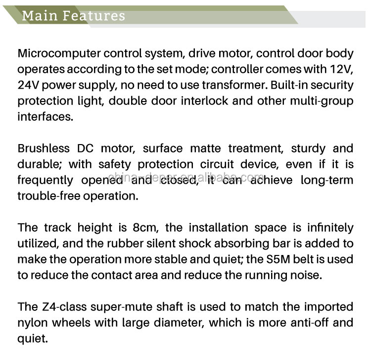 Compact rail track mounted sensor glass door operators