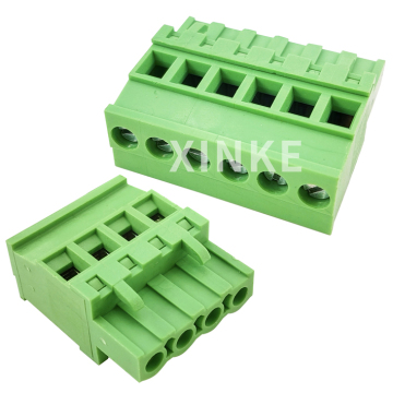 Vertical straight angle female pluggable terminal block