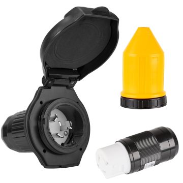 50 AMP RV Trailer Marine Power Cord Power Inlet Kit
