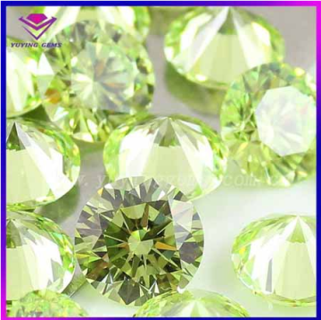 Gems 6mm Apple Green Stone Diamond Quality CZ Wedding Sets