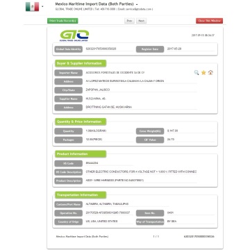 Data Import Wire Harness Mexico