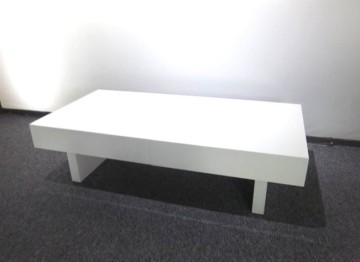 Modern white high gloss extension coffee table