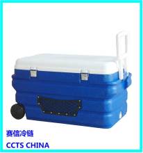 Large capacity Portable insulated plastic Cooler Box/chilly Binwith wheels