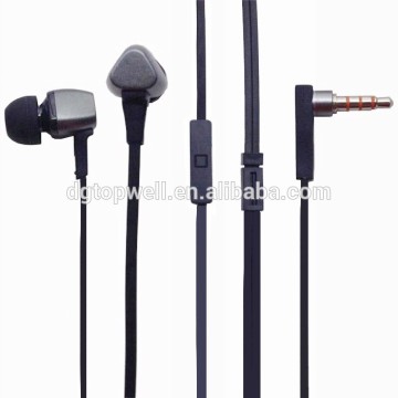 flat cable metal earphone with mic