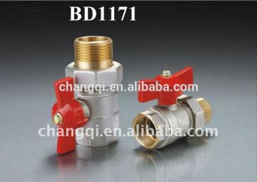 Copper Ball Valves with Red Butterfly Handle