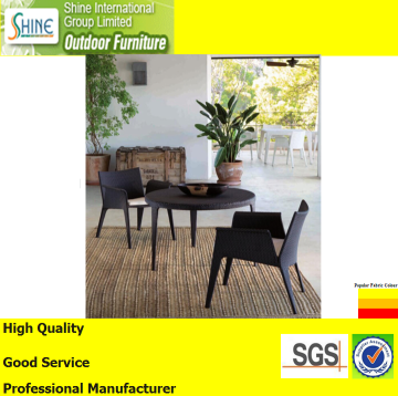 SFM5-150714-4 China PE Rattan Flat Rattan Bistro Table And Chair Garden Outdoor Furniture